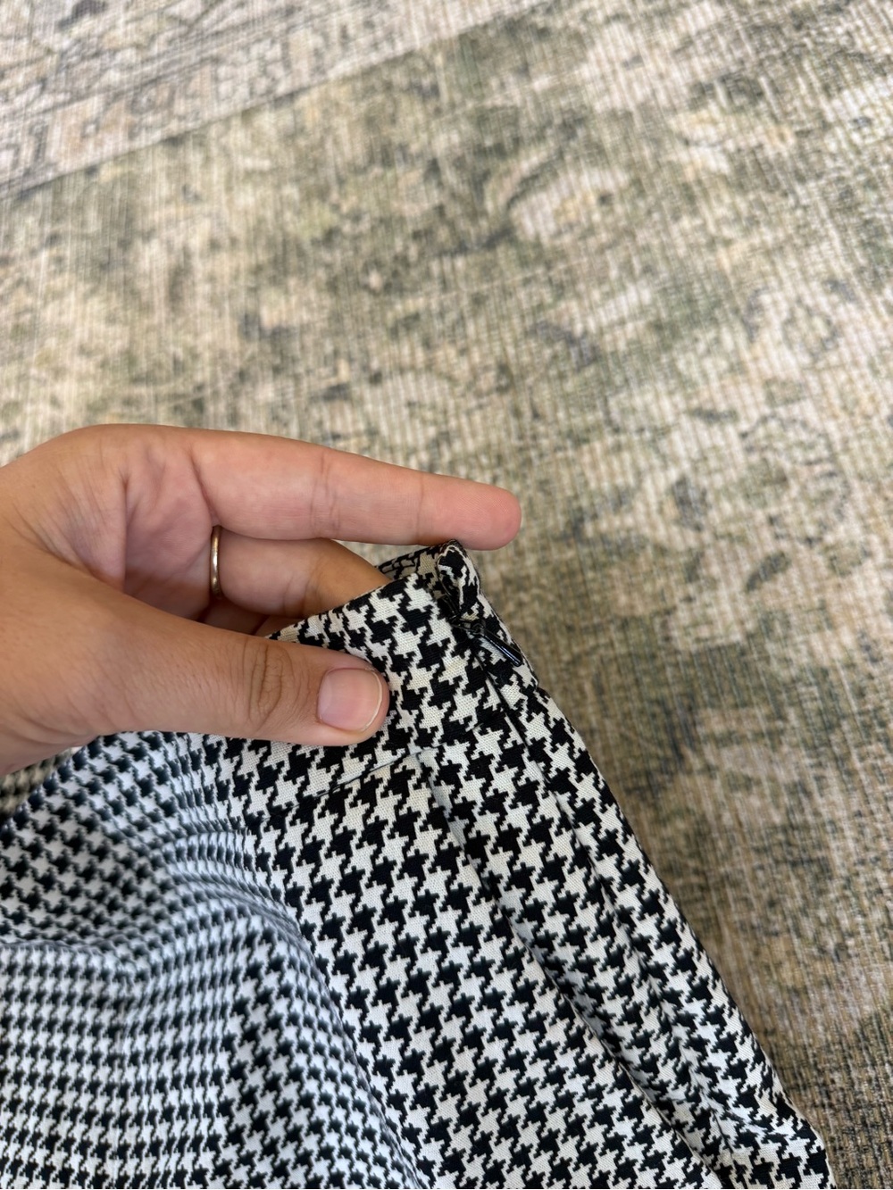 Sezane Clara Trousers Houndstooth High Waist Ankle Pants Black & White Size 6/8 - Picture 5 of 9